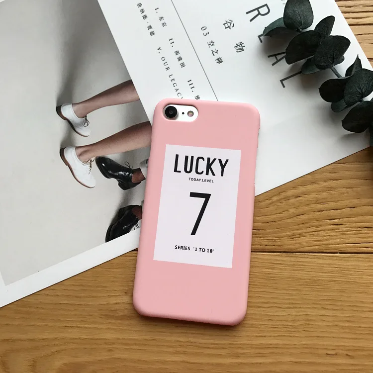Розовый чехол для телефона с надписью lucky letters iphone 7 чехлы милым номером ультра
