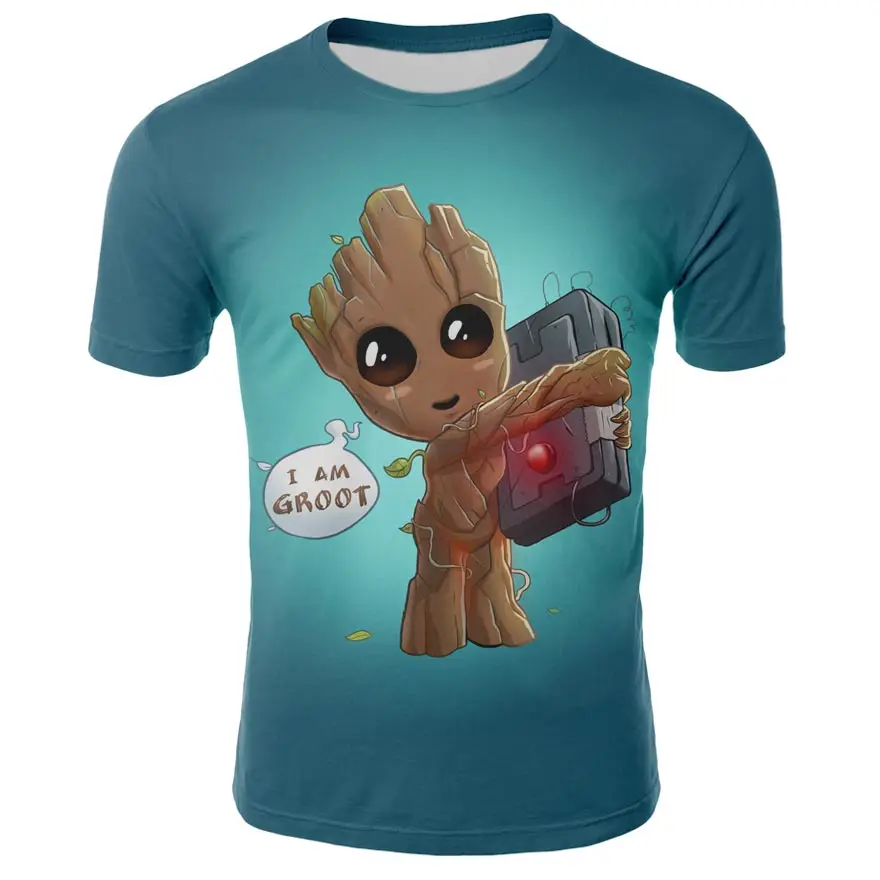 2019 новая футболка I Am groot Мужская Повседневная модная уличная в стиле хип хоп для
