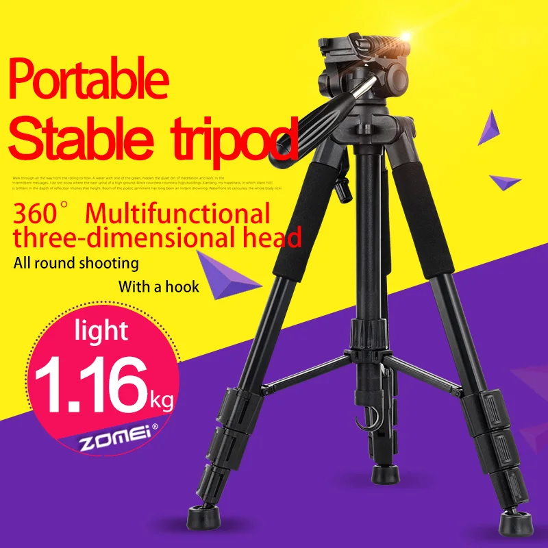 

Zomei Q111 Professional Aluminium Tripod Camera Accessories Photography Portable Tripods Pan Head For Digital SLR DSLR