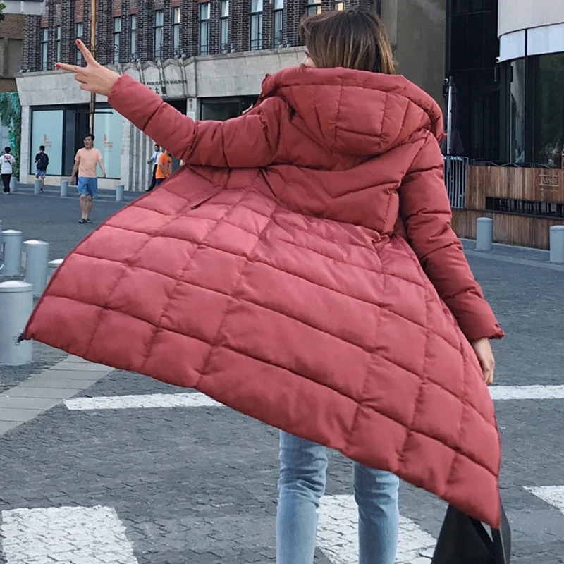 Женская куртка с хлопковой подкладкой размера плюс 6XL длинная приталенная
