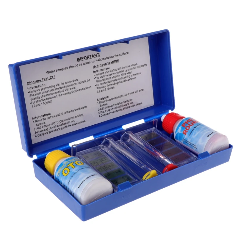 

PH Chlorine Water Quality Test Kit Tester Hydrotool Testing Kit Swimming Pool Hydroponics Aquarium Accessories