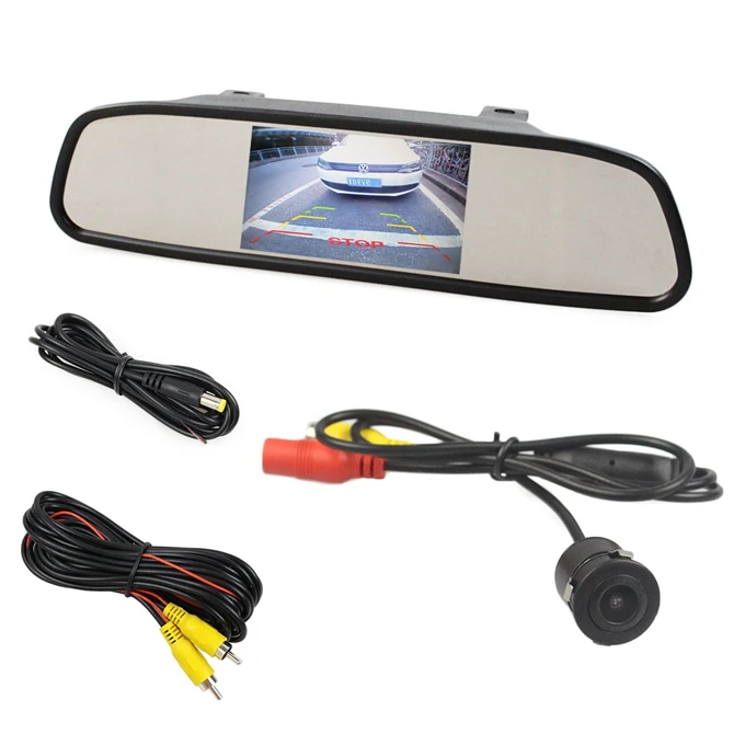 conventional connect DIYSECUR 4," Автомобильный монитор, зеркальный монитор+ водонепроницаемый HD 18,5 мм, камера заднего вида, аксессуары для парковки, камера - Название цвета: conventional connect