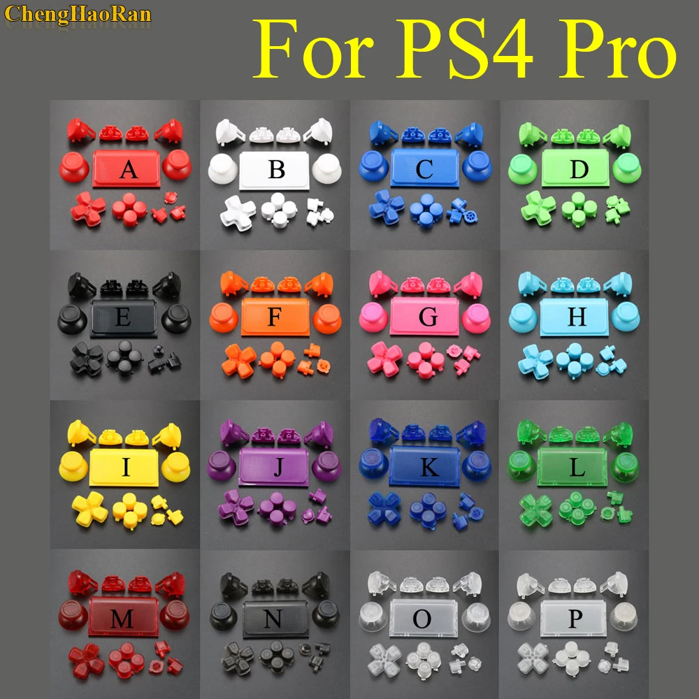 

1set 18colors Full Set Joysticks D-pad R1 L1 R2 L2 Direction Key AB XY Buttons For Sony PS4 Pro JDS 040 JDM 040 Controllers