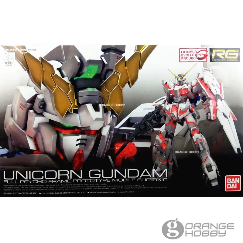 Набор моделей OHS Bandai RG 25 1/144 в виде единорога гундамской полноразмерной Psycho Frame RX
