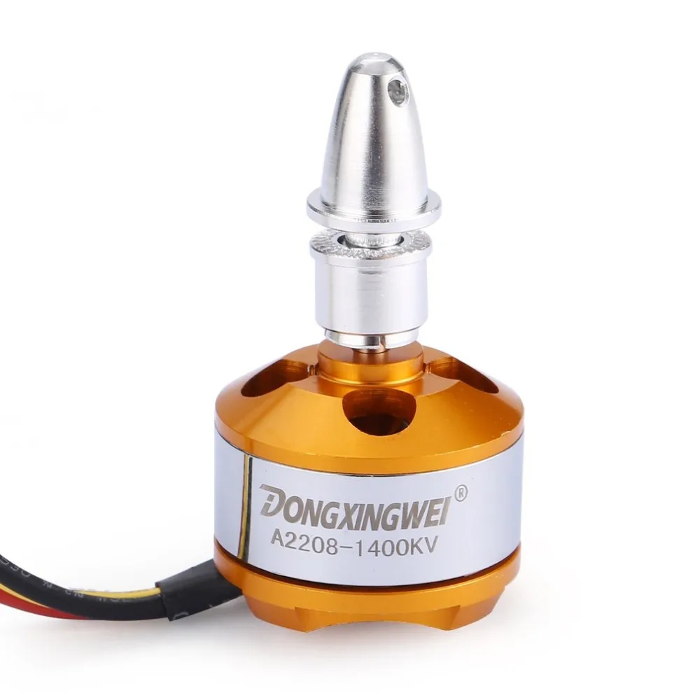Электродвигатель бесщеточный DXW A2208 1400KV 2 4S с внешним ротором для