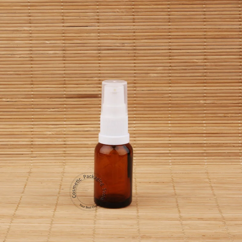 10 шт./лот акция 15 мл Янтарное стекло эфирное масло Bottle1/2 OZ насос для лосьона мини