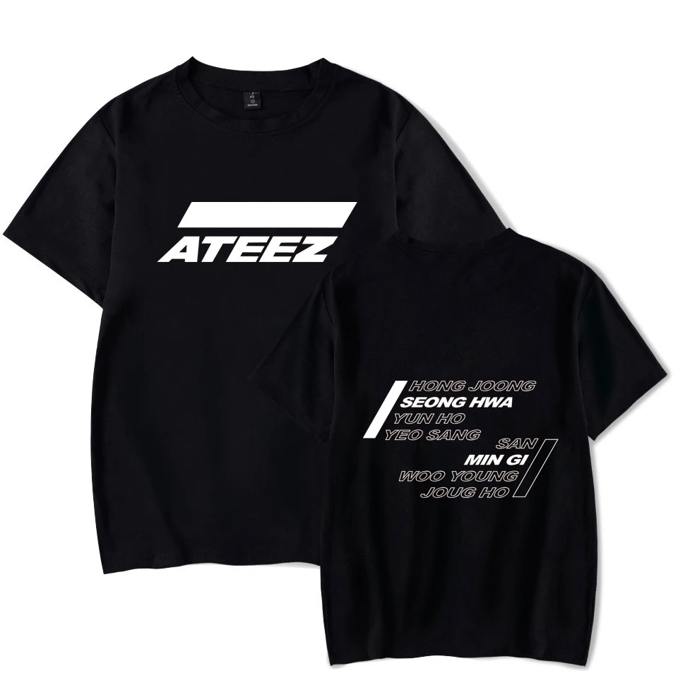 Футболка ATEEZ топы Hongjoong Seonghwa Yunho Yeosang San Mingi Wooyoung Jongho Kpop Group футболки одежда|Футболки|