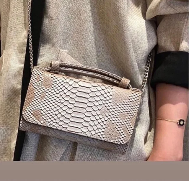 Khaki XMESSUN роскошный клатч из воловьей кожи, сумка через плечо, маленькая сумка с крокодиловым узором, натуральная кожа, клатч, цепочка, женский подарок - Цвет: Khaki