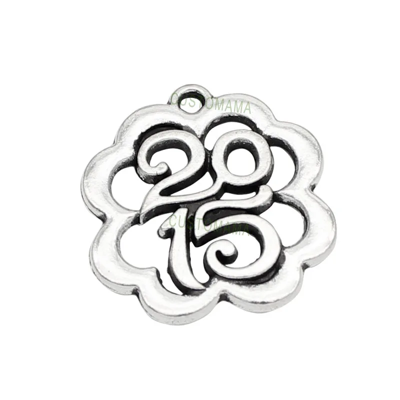 

30pcs-Antique Silver Year 2015 Charms Pendant 23x22mm