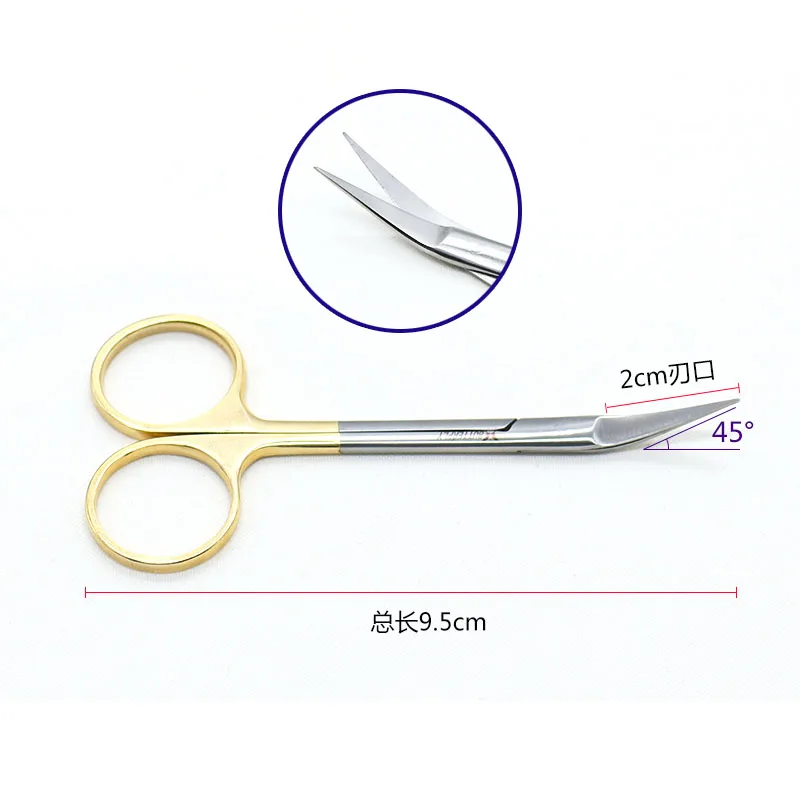 

Beauty nasal septum cut gold handle beak type express scissors Gold handle stainless steel fine scissors