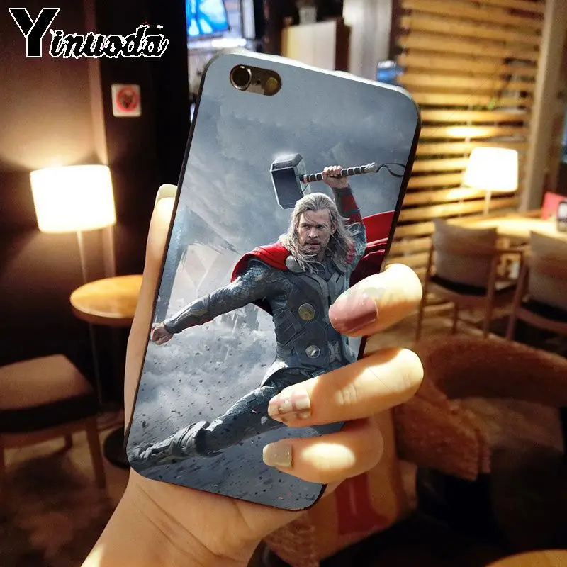 Умный чехол Yinuoda Loki Thor черный мягкий для iPhone 5 5Sx 6 7 7plus 8 8Plus X XS MAX XR