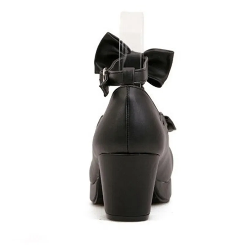 LIN KING/модные женские туфли лодочки Мэри Джейн с пряжкой милые принцессы бантом