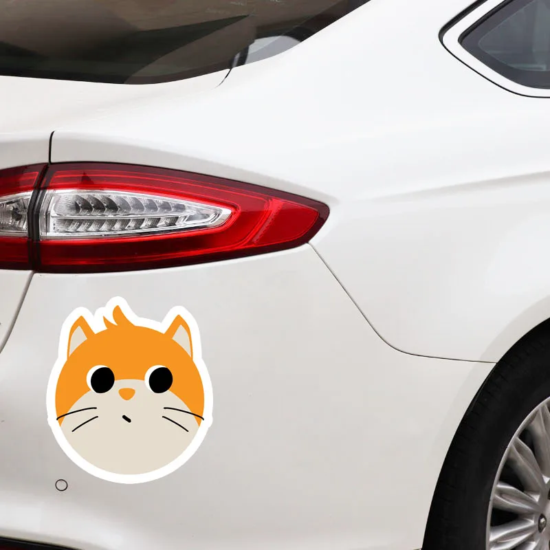 YJZT 14 см * 16 интересная виниловая наклейка с изображением головы кошки для