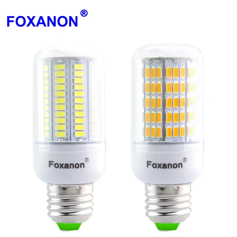 Foxanon E27 без мерцания Светодиодная лампа умная IC 85 265 в кукурузный свет новый 5736 чип