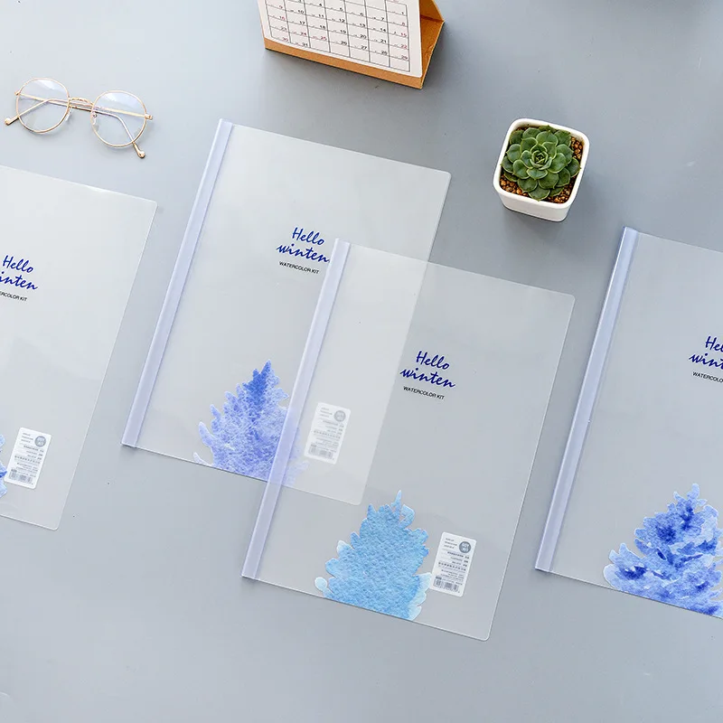 

Coloffice 4PCs Transparent Fresh A4 Rod Clip Water Drop Cute Cartoon Data Folder Students Test Paper Storage Office Supplies