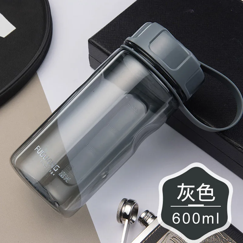 2 600ml 4 цвета, новинка 600/1500 мл, Спортивная бутылка для фитнеса на открытом воздухе, чайник, большая емкость, портативная пластиковая бутылка для воды, без бисфенола, для тренажерного зала - Цвет: 2 600ml