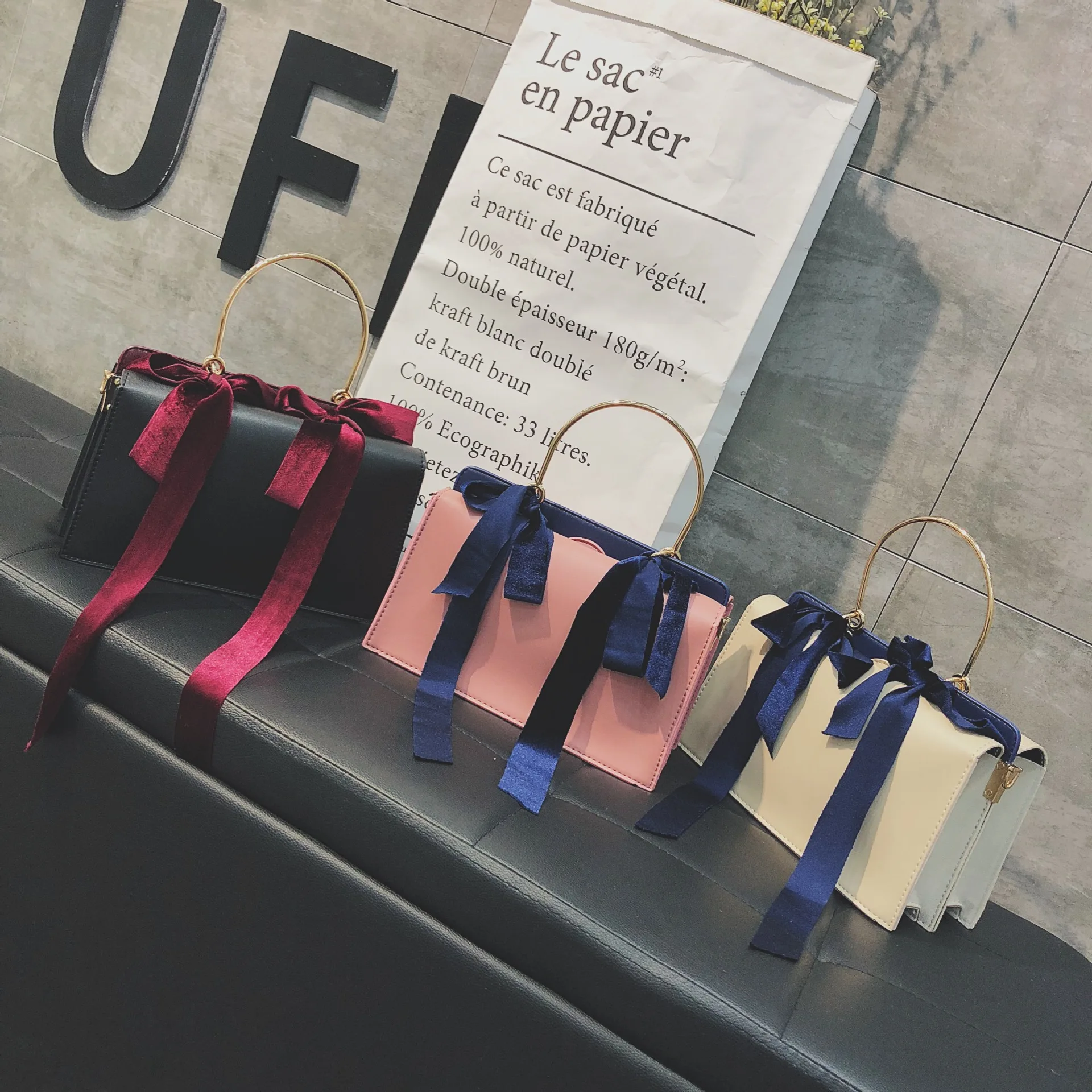New Fashion Ribbons Ladies For Handbag Pink Crossbody Shoulder Slung Magnetic Buckle Bag Vintage Bow Tiet orebki damskie Bags | Багаж и