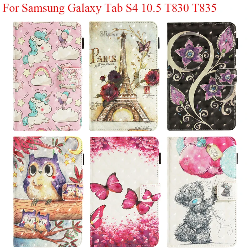 Милый 3D чехол с мультяшным единорогом и медведем для Samsung Galaxy Tab S4 10 5 T830 T835