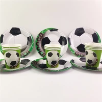 soccer football theme party supplies set 20pcs cups20pcs plate kids favor boys happy birthday party decoration