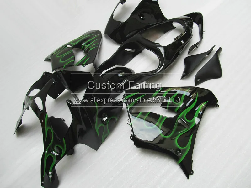 Пластиковый комплект обтекателей для мотоцикла Kawasaki ZX9R Ninja zx 9r 2000 2001 00 01 green falmes 7