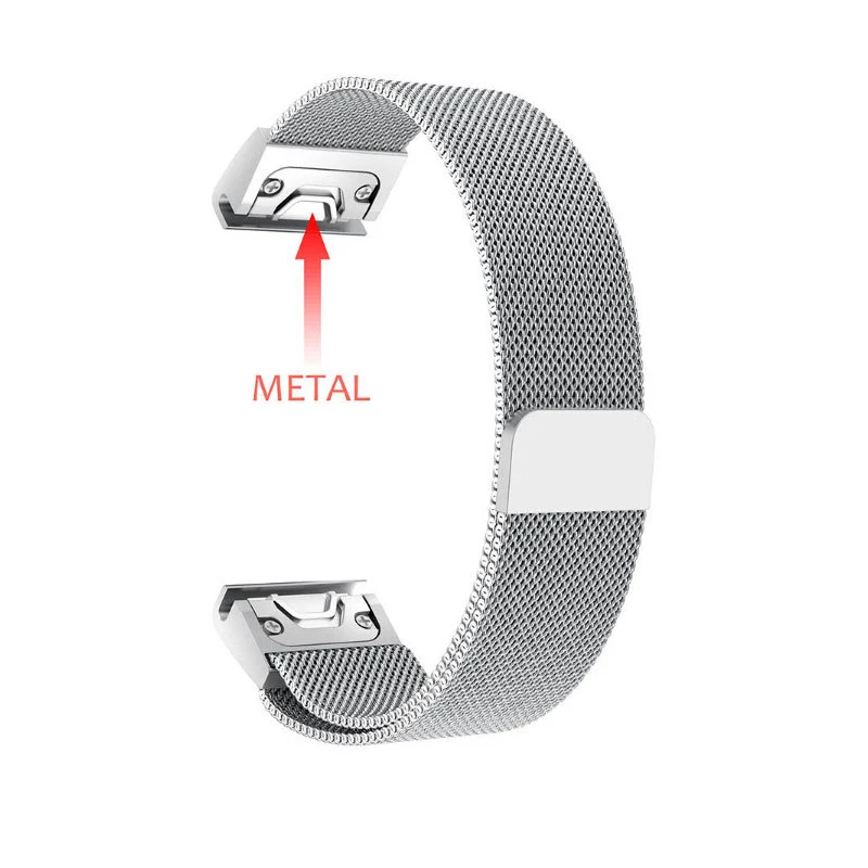 20mm 22mm 26mm Quick Fit Metal Stainless Steel Milanese Loop Wrist band Strap for Garmin Fenix 5 5S 5X 3 3HR S60 D2 Mk1 watch | Наручные
