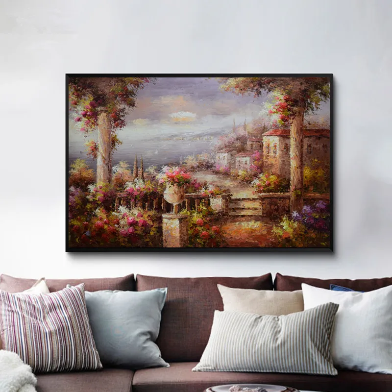 

Hand painted oil painting canvas Europe Mediterranean painting Modern Home decor Wall art picture for living room Seascape #2