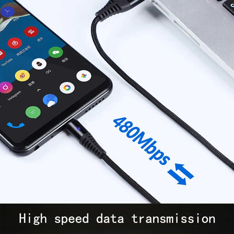 Магнитный кабель Micro usb Type C адаптер для быстрой зарядки телефона магнитное