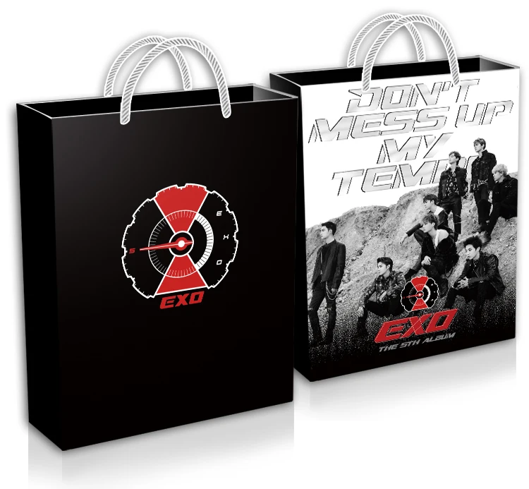 [MYKPOP] EXO роскошный подарочный набор CD+ открытка+ Фотокнига+ держатель для фотографий+ нагрудник+ браслет+ закладки+ наклейки+ бумажный пакет SA18110706