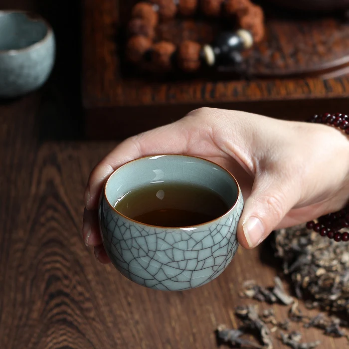 1 шт. фарфоровая чашка 6 цветов китайские чайные чашки Longquan Celadon Gaiwan с трещинами 120