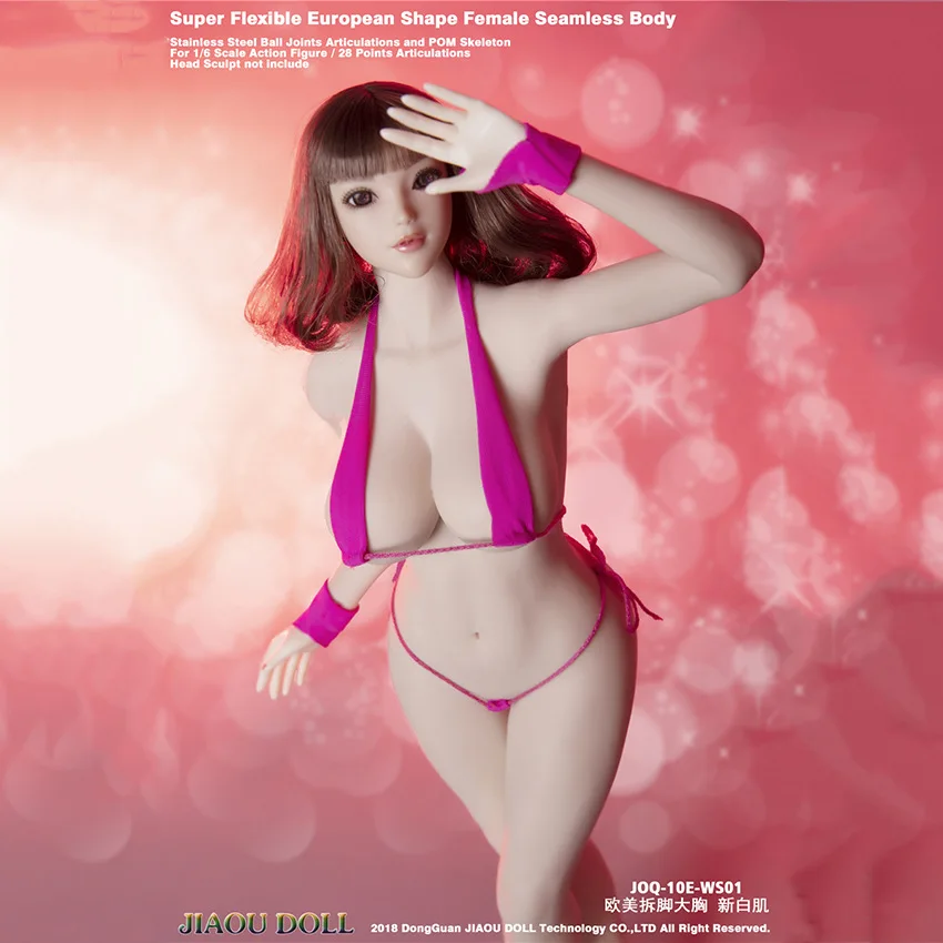 

1/6 figure E Cup European Shape Female Seamless Body Scale Flexible (Big bust) Skeleton headless Body Detachable Foot Model