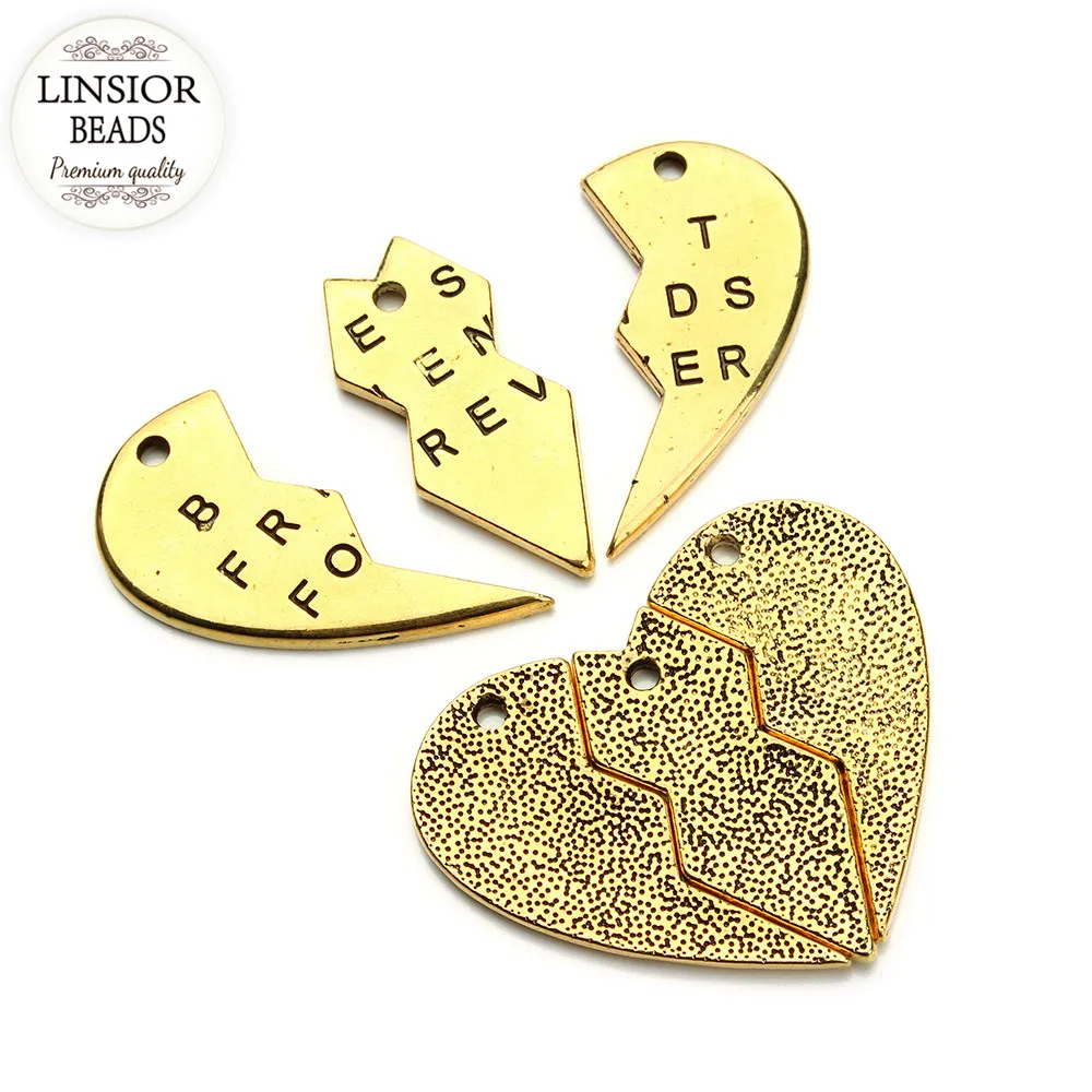 2 компл./лот ожерелье с раздельным сердцем Лучшие друзья навсегда из 3 частей пазл