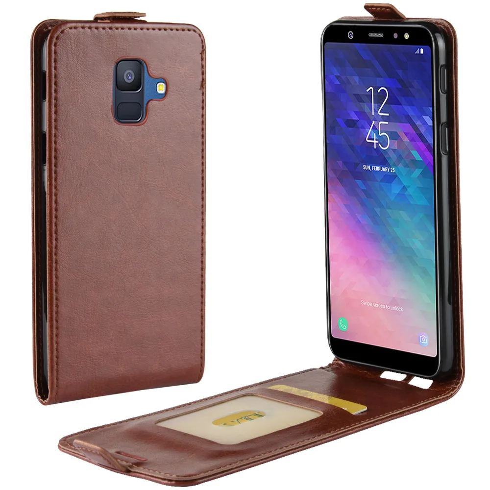 Чехол для Samsung Galaxy A6 2018 стильные чехлы книжки с откидной крышкой кожаный плотный