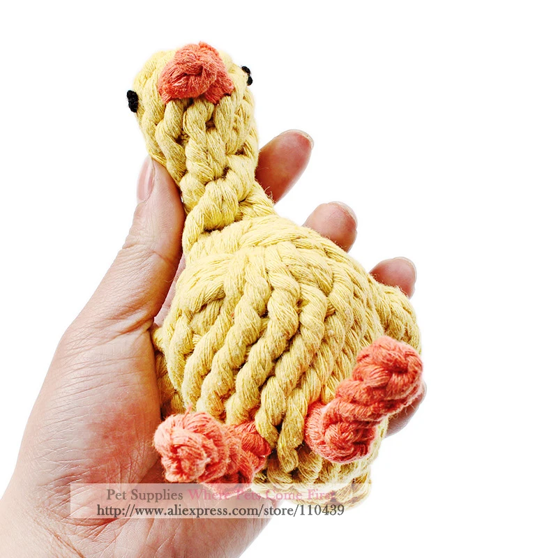 Игрушка хлопковая Веревка Тканые игрушки милая утка щенок животное зубы укуса