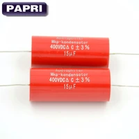 papri 2pcs audiophiler axial mkp 15uf 400vdc hifi diy audio grade capacitor for tube guitar amplifier