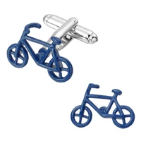 mens shirts cufflinks high quality copper material blue bicycle cufflinks 5 pairs of packaging for sale