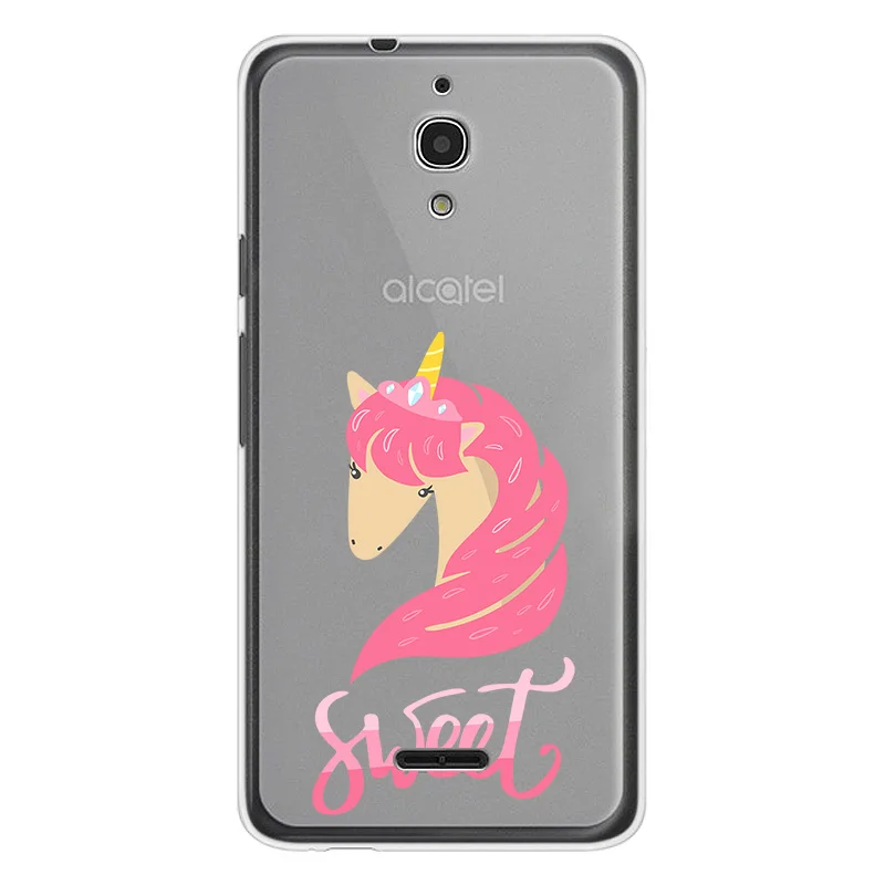 Unicorn Phone Case For Alcatel Idol 5S A2 A3 A7 XL A5 LED PIXI 4 (4 5 6) 3G 4G U5 HD Cute Rainbow Horse Transparent cover |