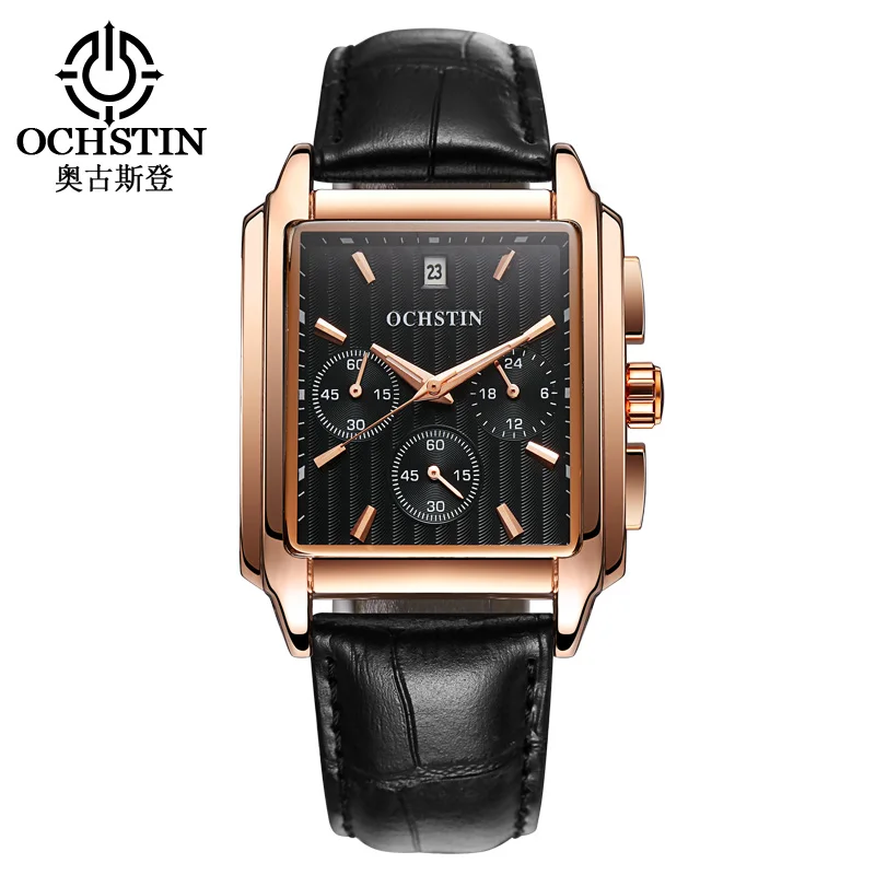

2018 Luxury Brand Watches Men Military Quartz Army Genuine Leather Strap Wristwatch Man Date Waterproof Square Black Sport Clock
