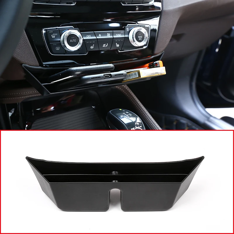

New Black Phone Car Tray Plastic Center Console Storage Box For BMW X1 F48 2016-2018 Car Accessories For BMW X2 F47 2018