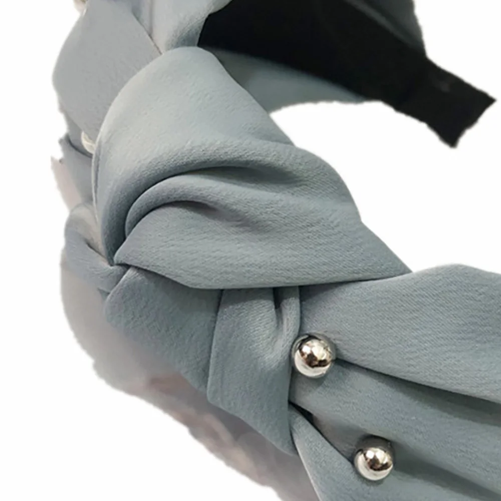 

Women Fashion Pearls Headband Solid Bow Knotted Center Hairband for Adult Girls Headwear Boutique Wide Hairband Hair Hoop