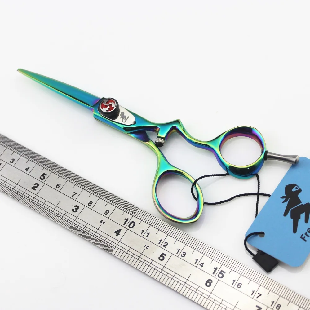 

5.5 inch personality green hairdressing scissors flat scissors hair salon special scissors convenient and practical