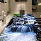 Фотообои 3D водопады реки камни напольная плитка живопись фрески гостиная спальня самоклеящиеся водостойкие Виниловые росписи