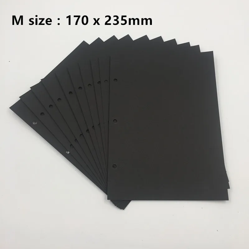 10 Pcs of M sheets 5/10/12 дюймов Винтаж ПУ Обложка фотоальбомы «любящее сердце» веревка Комплект путешествия DIY Детские подарки на день рождения маленьких книга памяти черными страницами - Цвет: 10 Pcs of M sheets