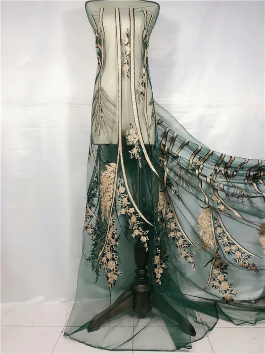 

Most fashion tulle mesh cloth nice French net lace fabric with sequins for wedding dress QN124 (5yards/lot)