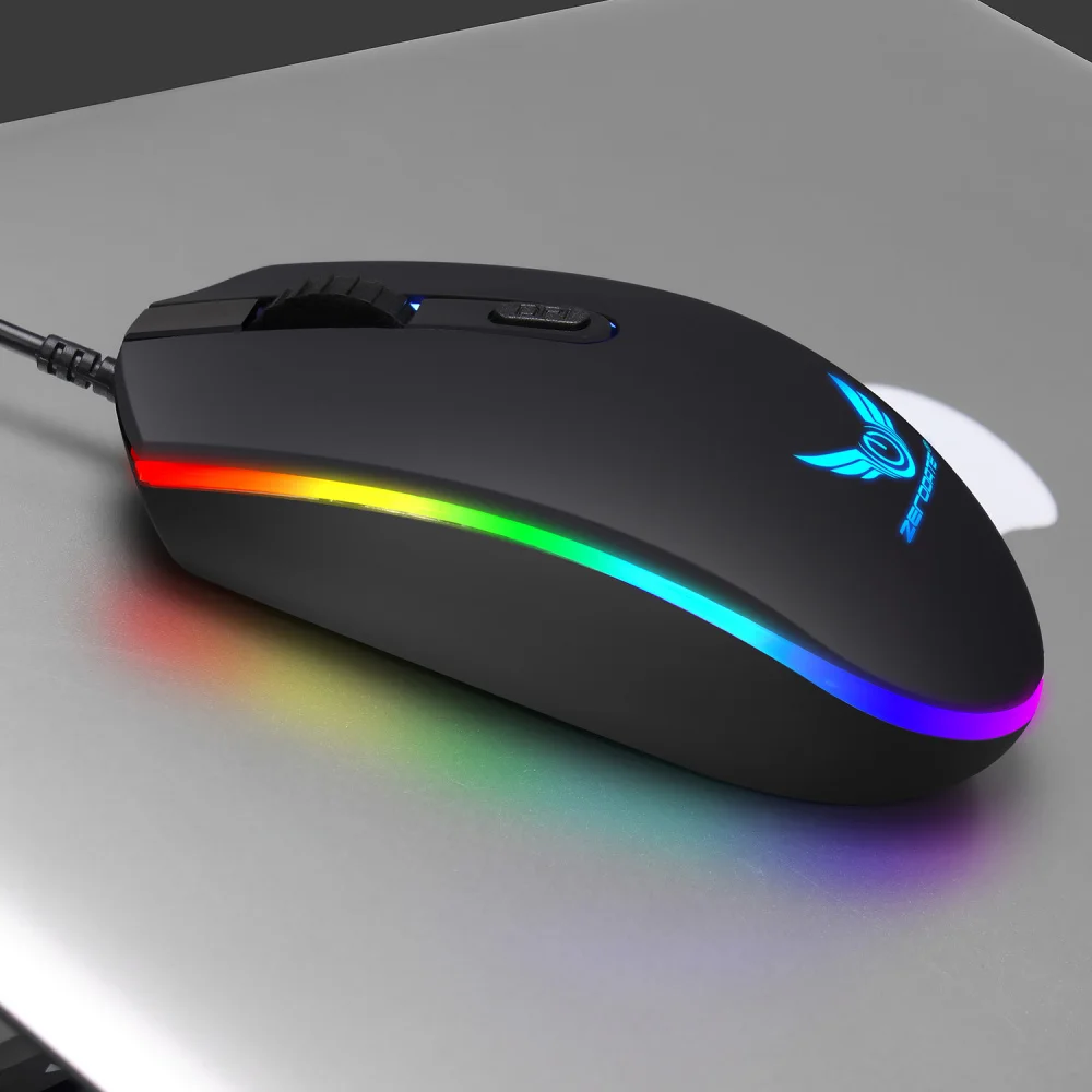 Мышь Компьютерная ZERODATE Проводная с RGB подсветкой 1600DPI|Мыши| |