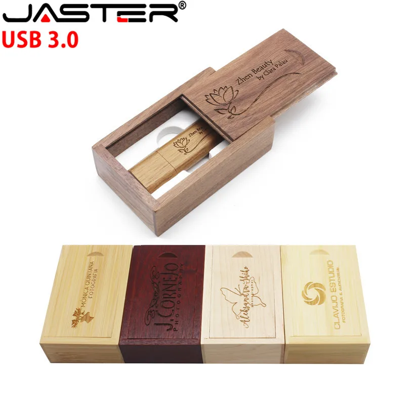 JASTER USB 3 0 деревянный + коробка флэш накопитель драйвер pendrive 4 ГБ 8 16 32 карта памяти