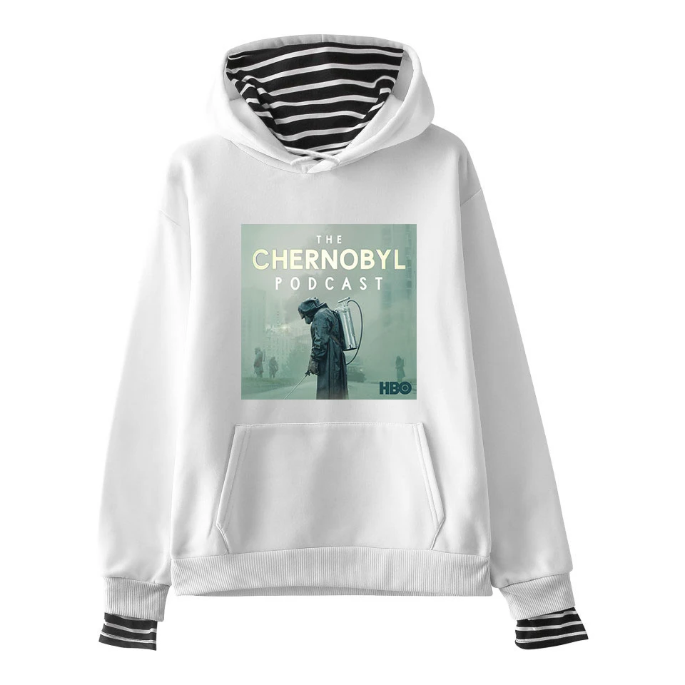 Hot Chernobyl Women Fake Two Piece Hoodie Hoody 2019 Street Popular Winter Sweatshirt Women's Harajuku Hooded Hoodies Plus Size | Женская