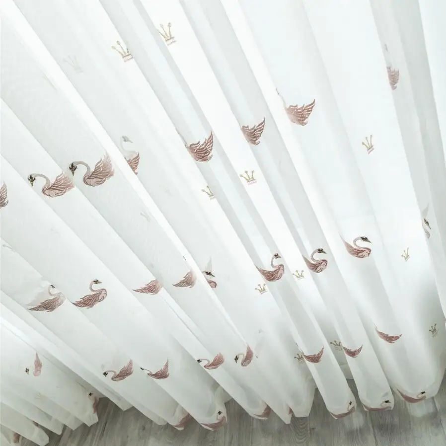 С короной 1 шт. шторы с принтом &quotлебеди&quot фатиновой юбкой для маленькой девочки