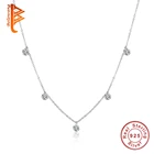Ожерелье из стерлингового серебра 100% пробы с кубическим цирконием, регулируемые ожерелья для женщин, изящная Подарочная бижутерия, 5 шт.