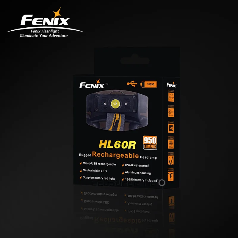 Фонарь налобный Fenix HL60R светодиодный 950 лм с аккумулятором 18650 | Лампы и освещение
