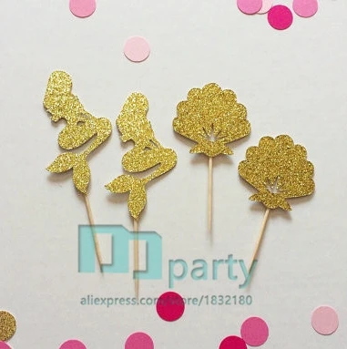 Топперы с блестками кекс Русалка украшения для дня рождения будущей мамы